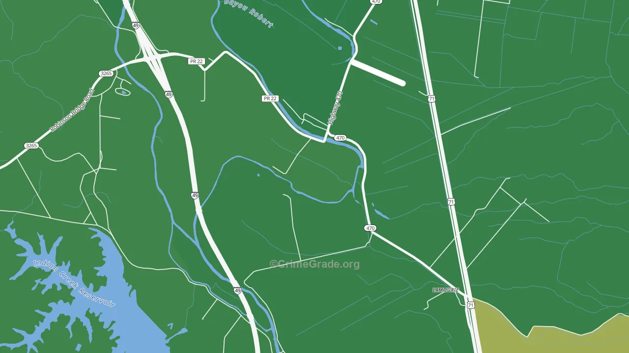 Lamourie, LA Map of Drug-Related Crime Rates