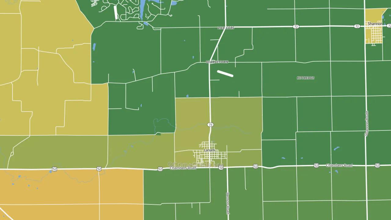 Lanark, IL Map of Drug-Related Crime Rates