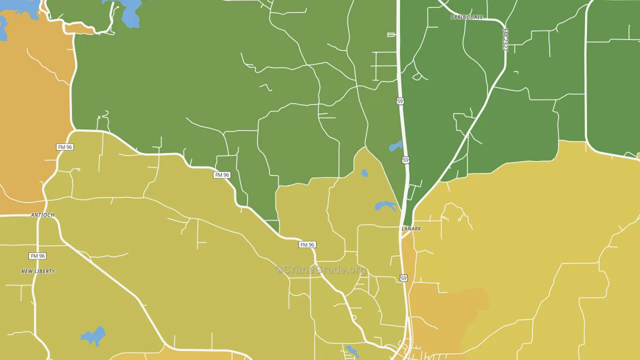 Lanark, TX Map of Drug-Related Crime Rates