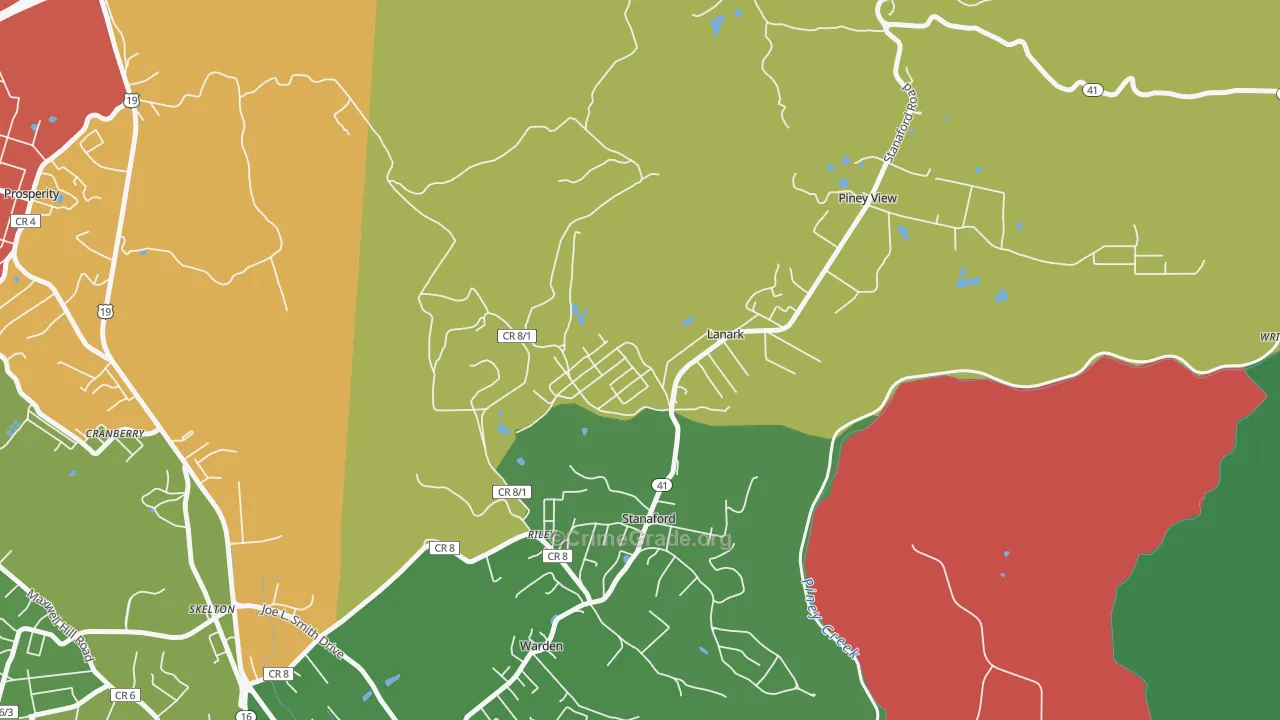 Lanark, WV Map of Drug-Related Crime Rates