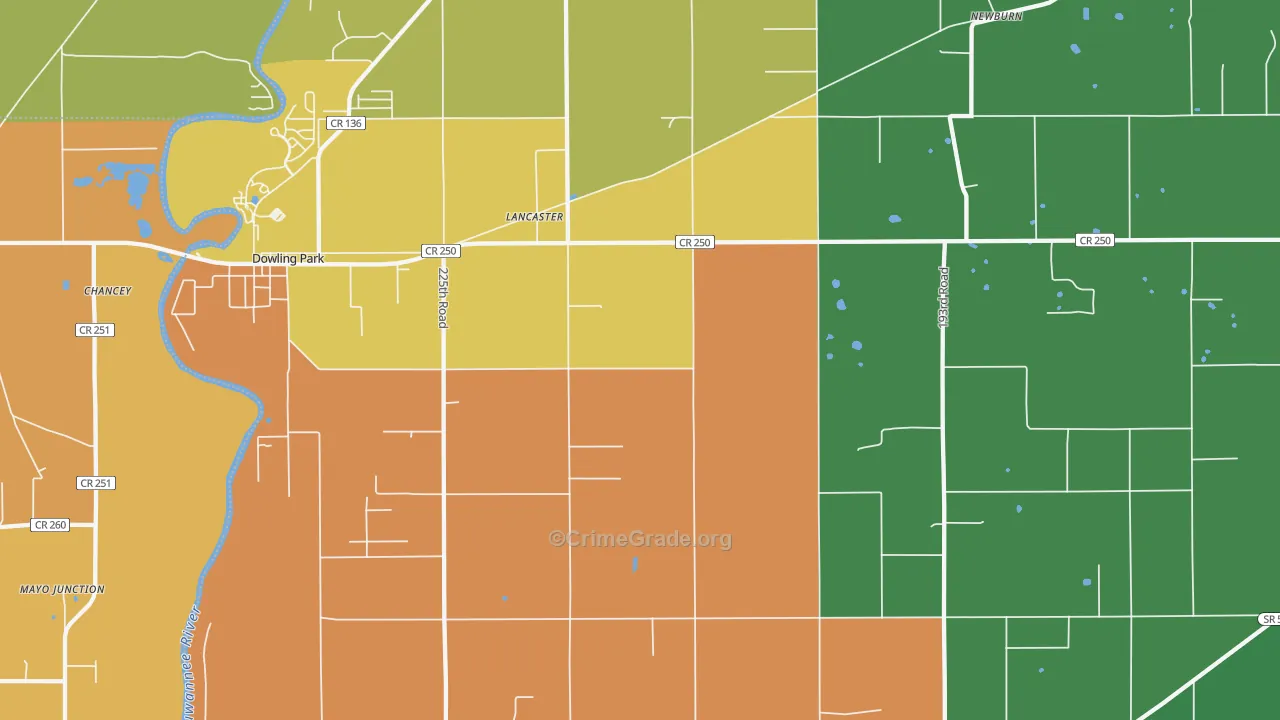 Lancaster, FL Map of Drug-Related Crime Rates