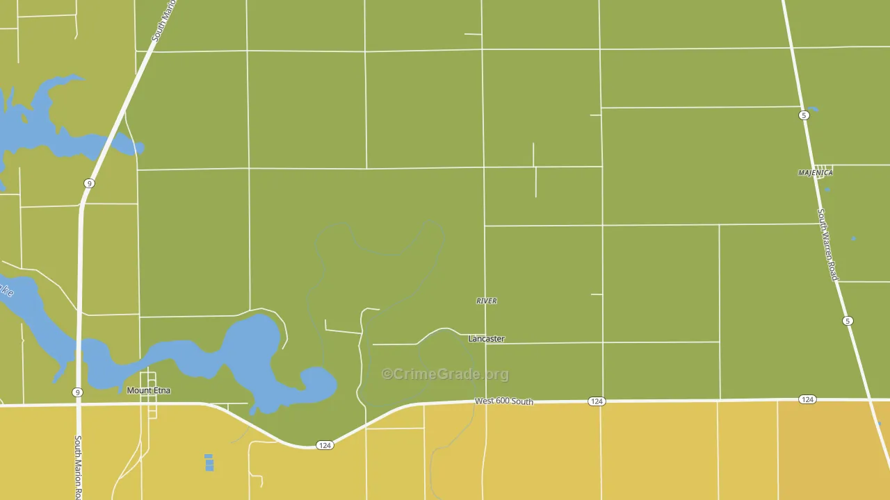 Lancaster, IN Map of Drug-Related Crime Rates