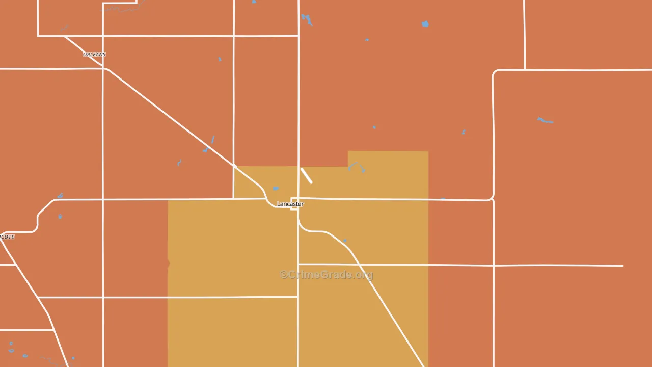 Lancaster, MN Map of Drug-Related Crime Rates