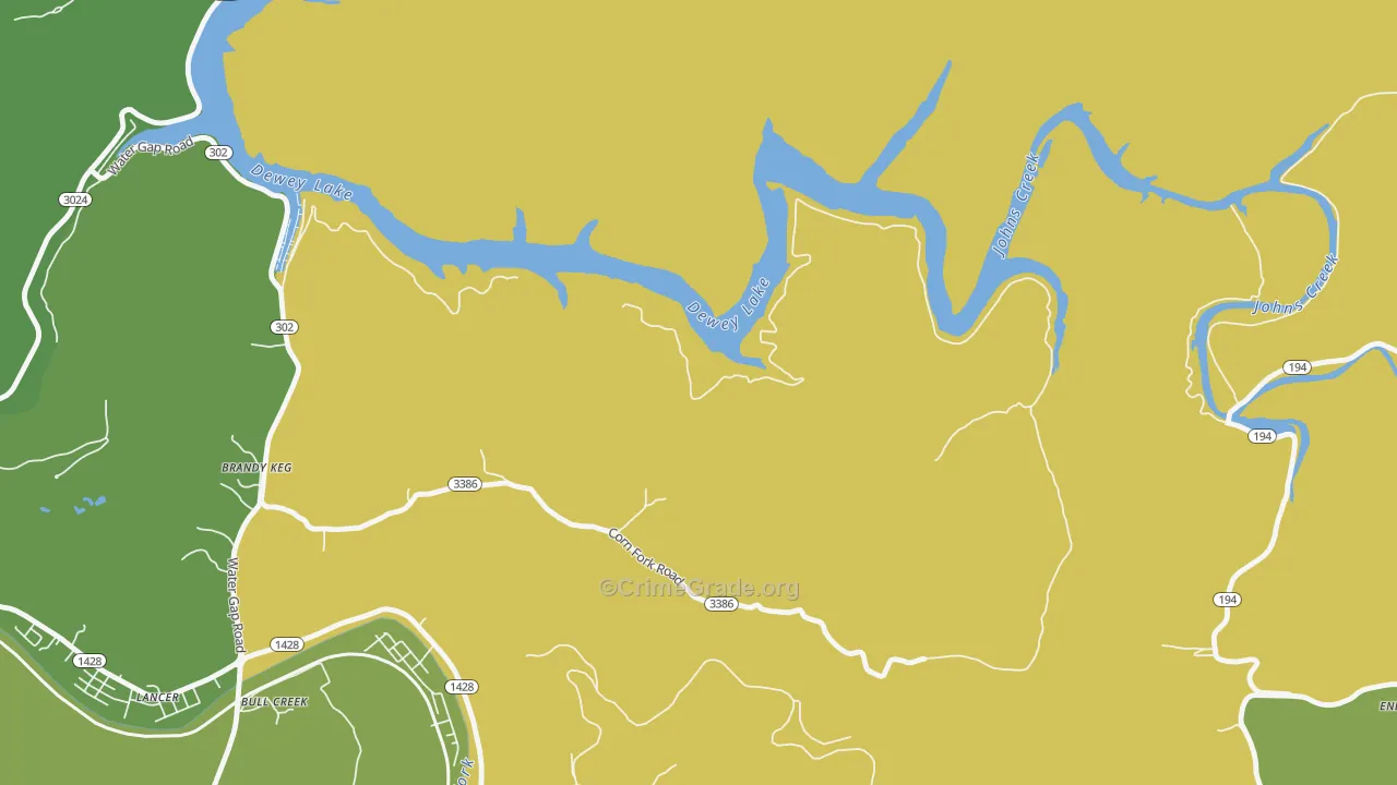 Lancer, KY Map of Drug-Related Crime Rates