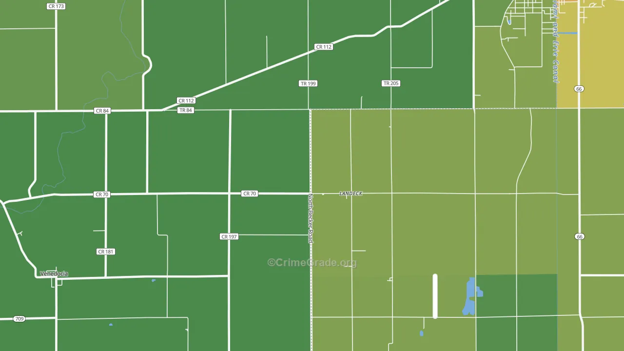 Landeck, OH Map of Drug-Related Crime Rates