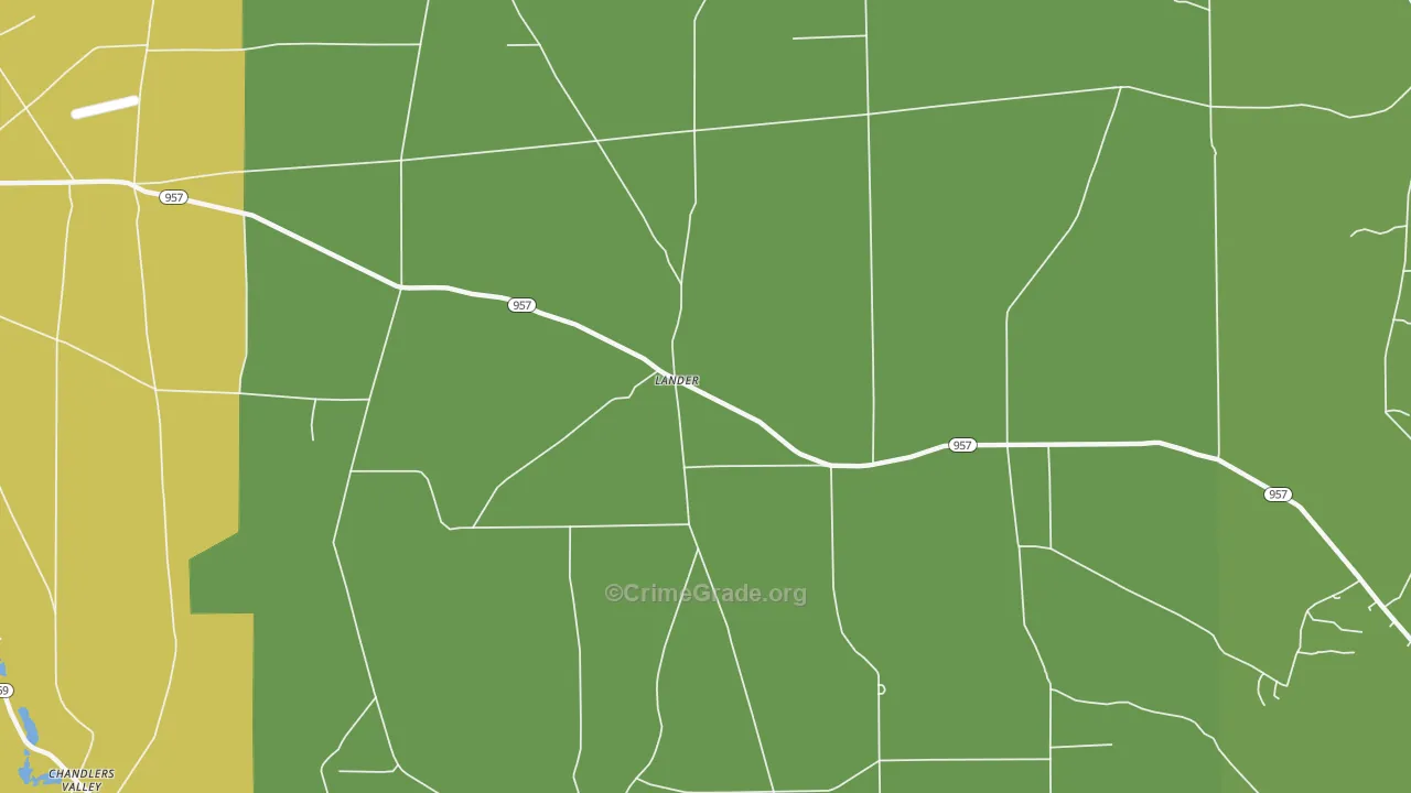 Lander, PA Map of Drug-Related Crime Rates