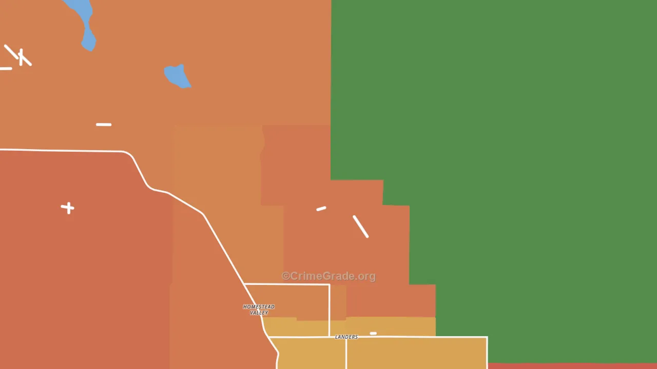 Landers, CA Map of Drug-Related Crime Rates