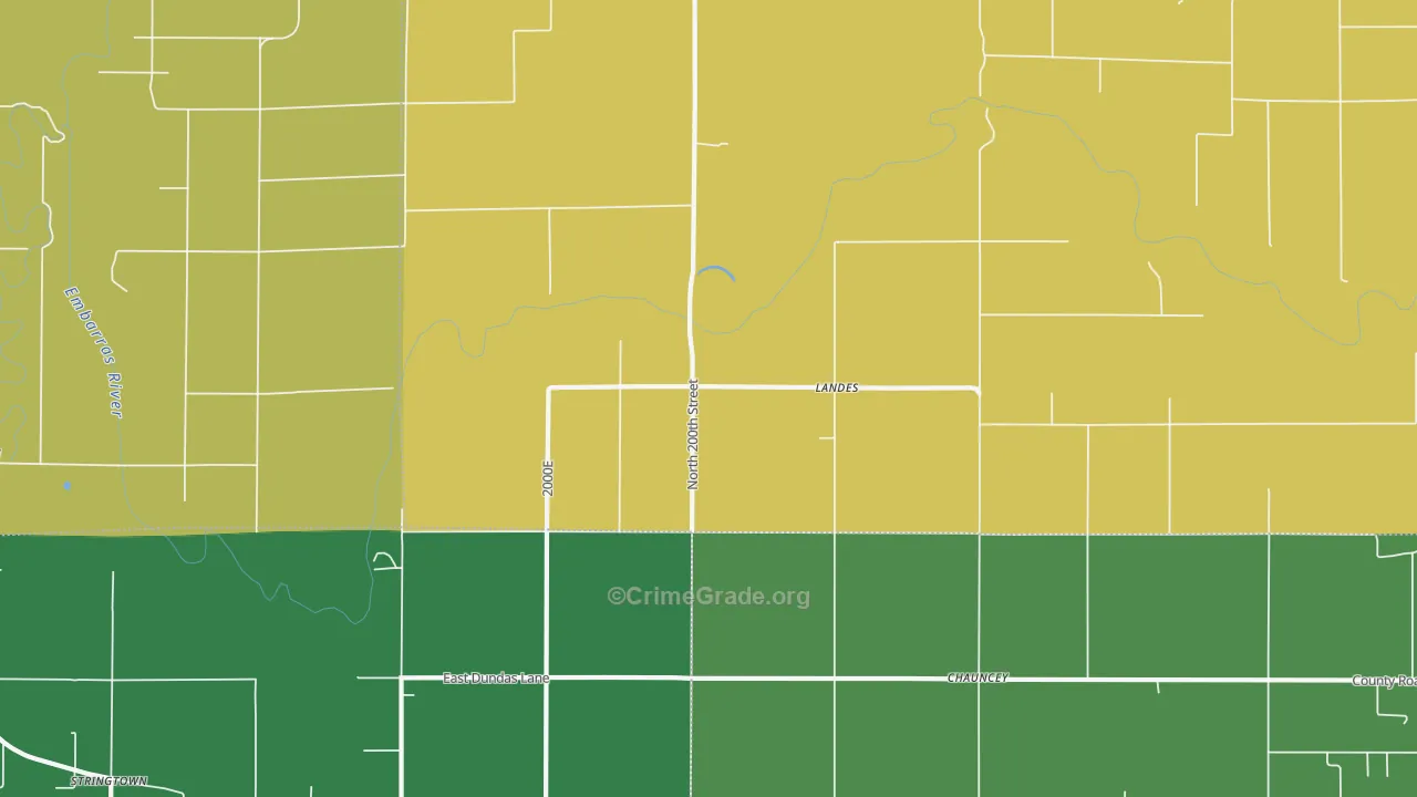 Landes, IL Map of Drug-Related Crime Rates