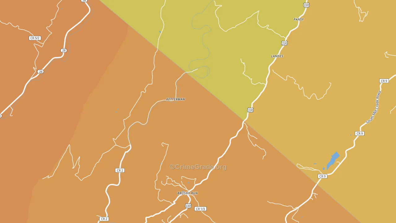 Landes, WV Map of Drug-Related Crime Rates