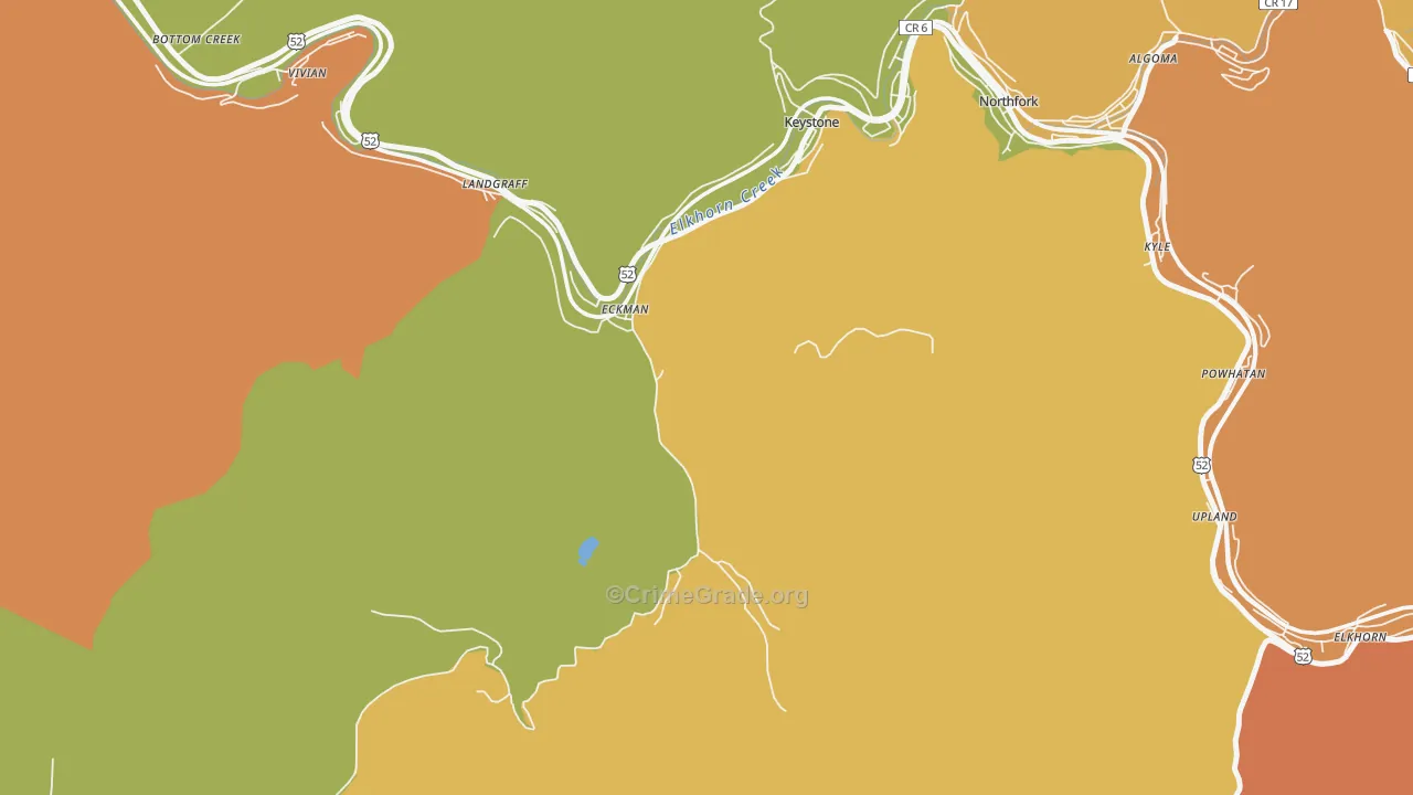 Landgraff, WV Map of Drug-Related Crime Rates