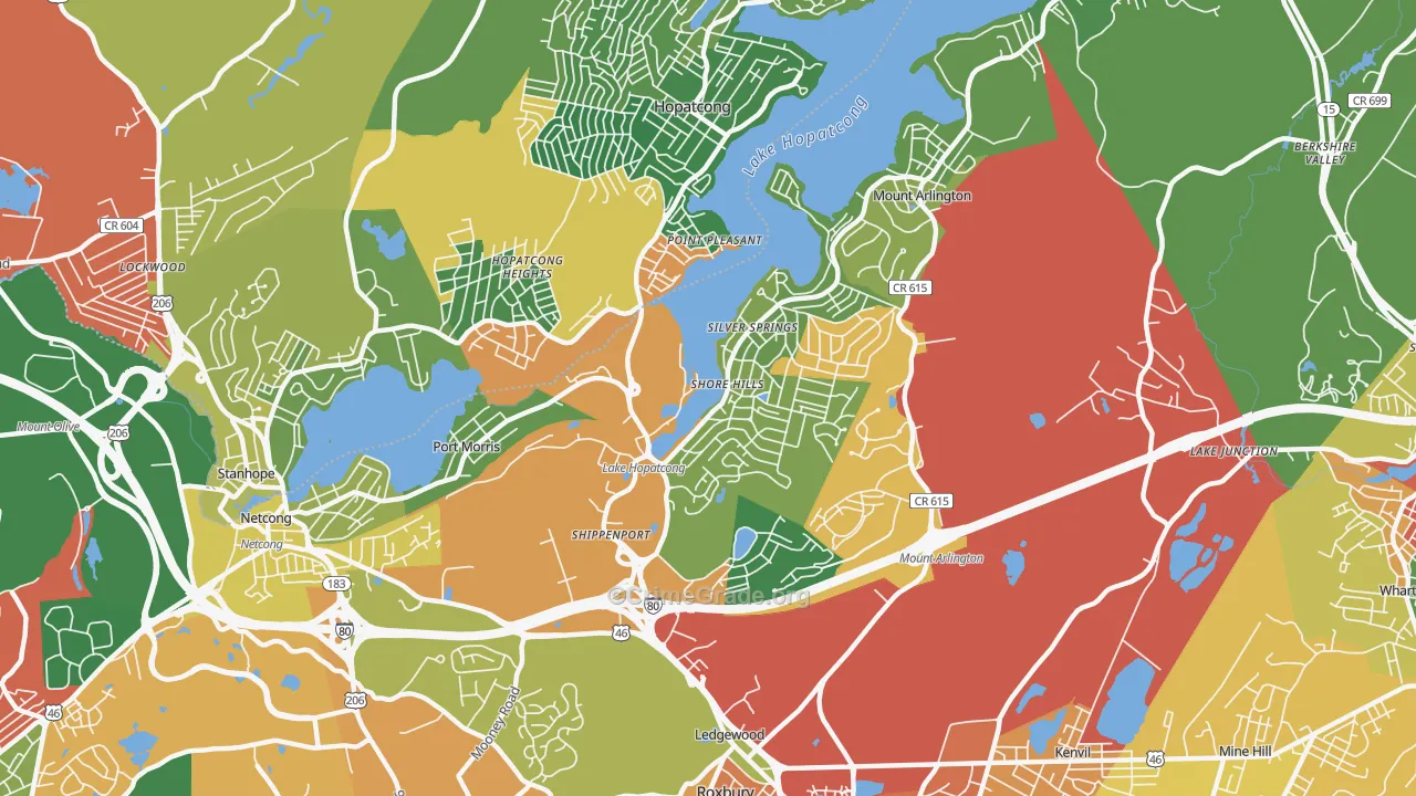 Landing, NJ Map of Drug-Related Crime Rates