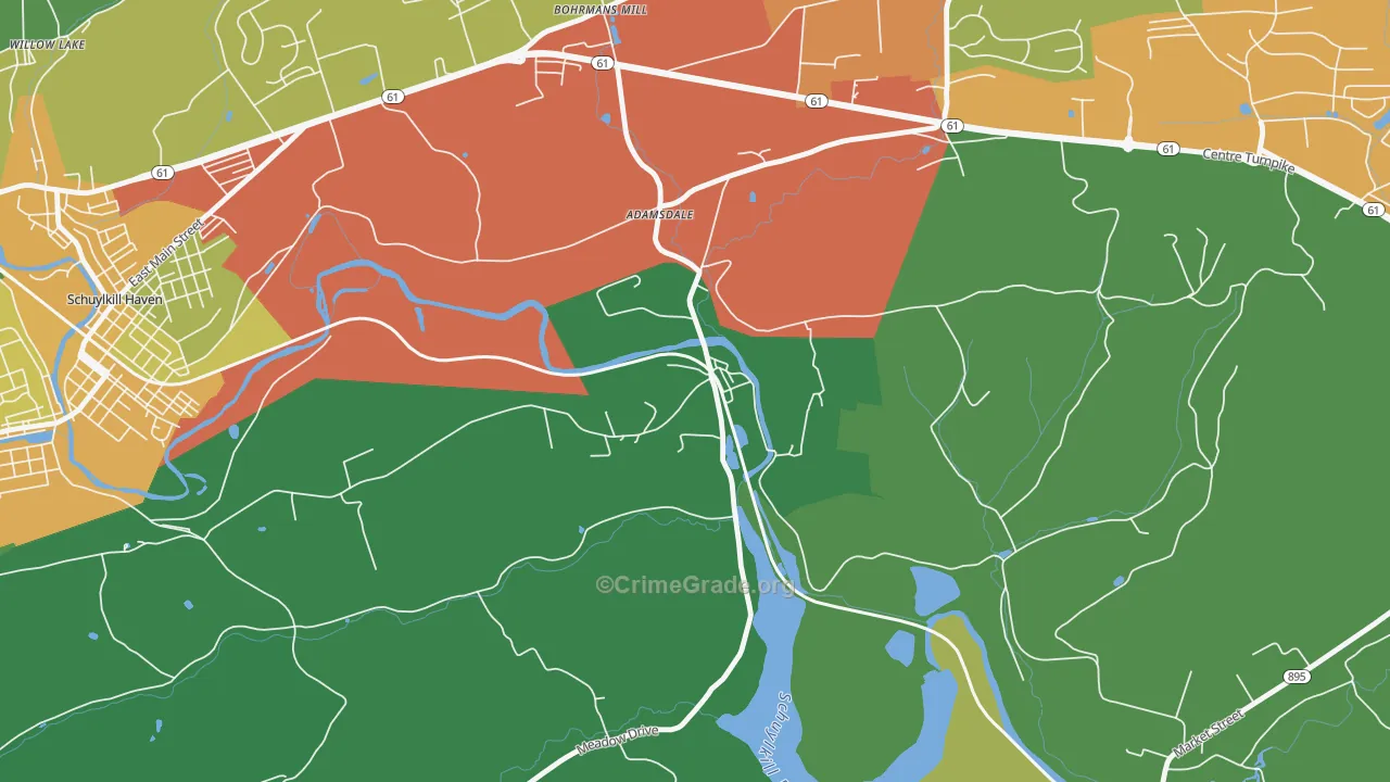 Landingville, PA Map of Drug-Related Crime Rates