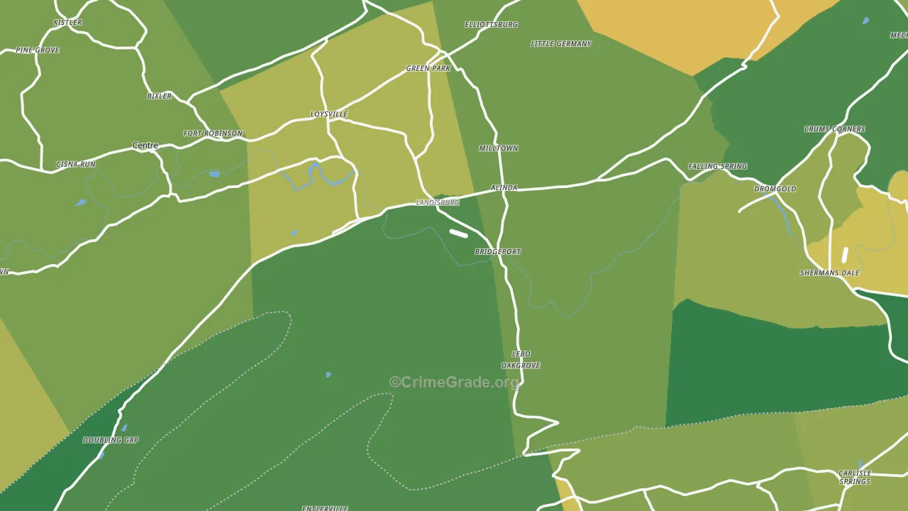 Landisburg, PA Map of Drug-Related Crime Rates