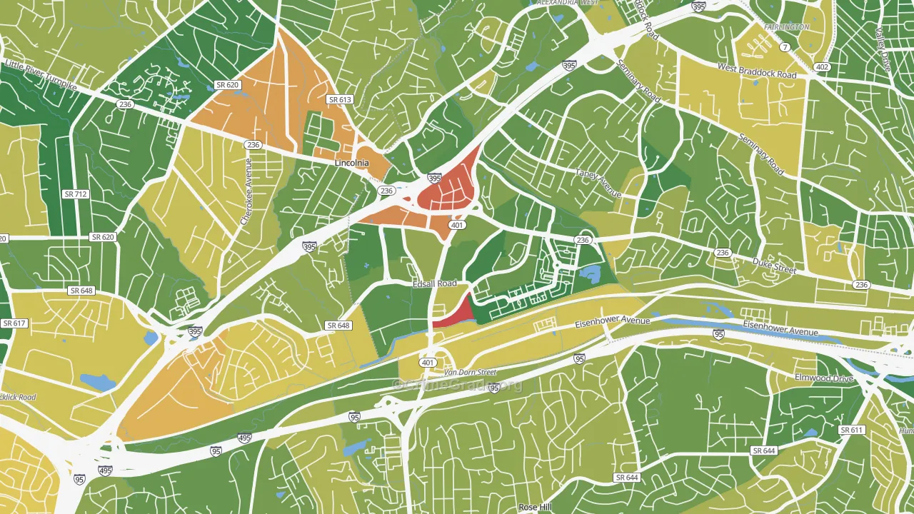 Landmark-Van Dom, Alexandria, VA Map of Drug-Related Crime Rates