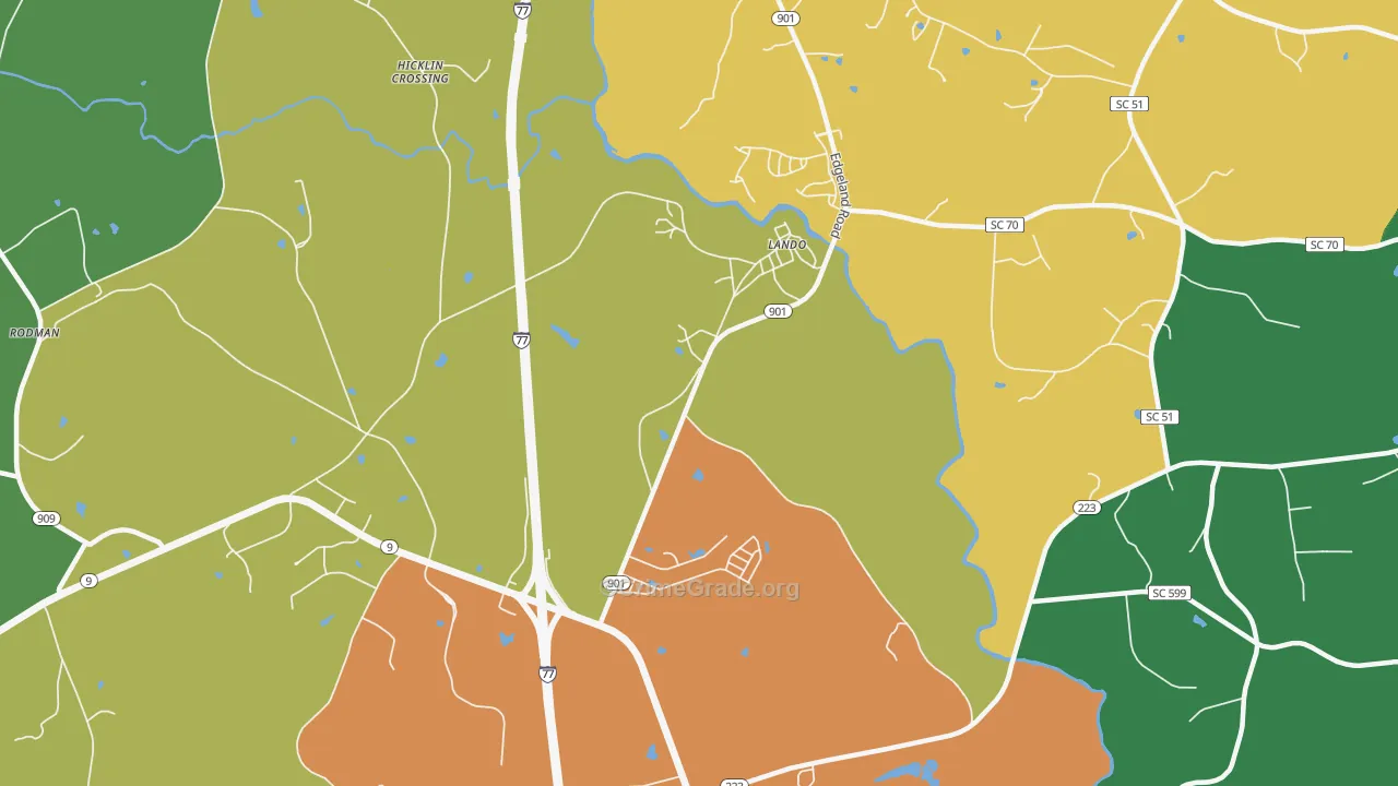 Lando, SC Map of Drug-Related Crime Rates