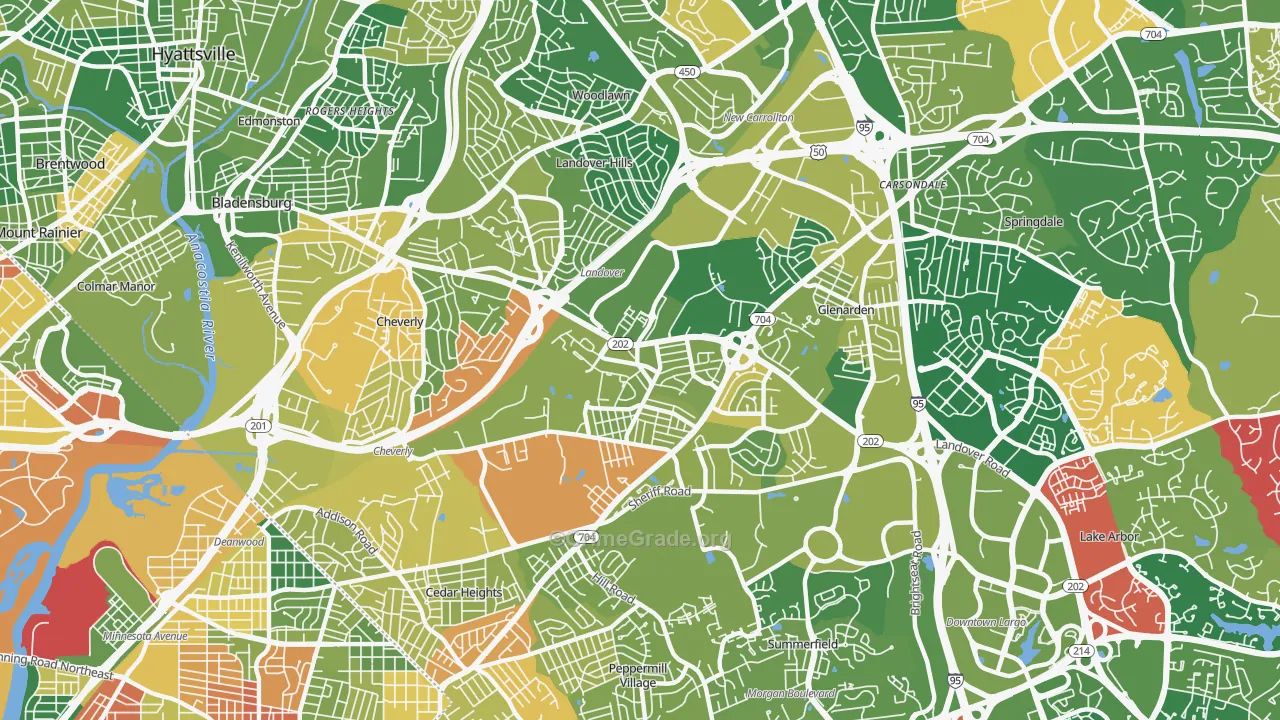 Landover, MD Map of Drug-Related Crime Rates