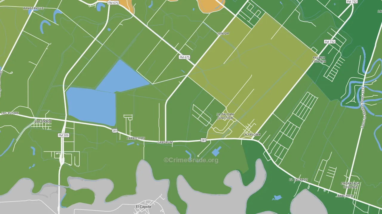 Landrum, TX Map of Drug-Related Crime Rates