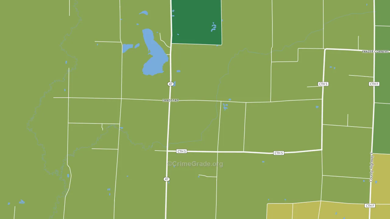 Landstad, WI Map of Drug-Related Crime Rates