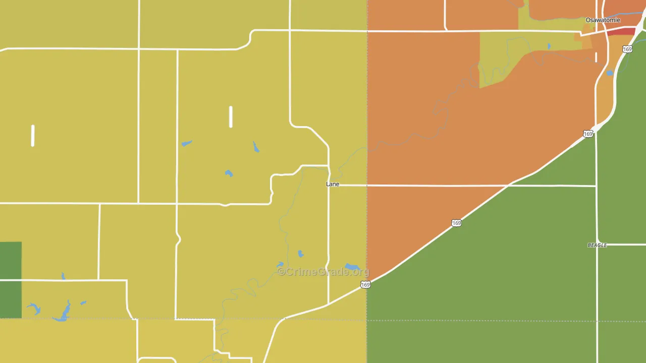 Lane, KS Map of Drug-Related Crime Rates