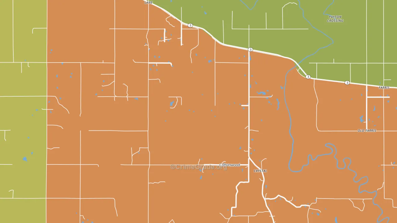 Lane, OK Map of Drug-Related Crime Rates