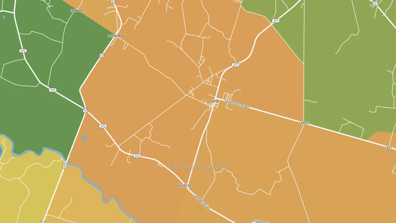 Lane, SC Map of Drug-Related Crime Rates