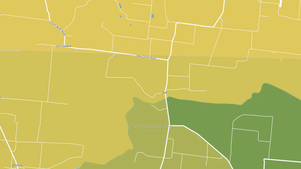 Lane, TN Map of Drug-Related Crime Rates
