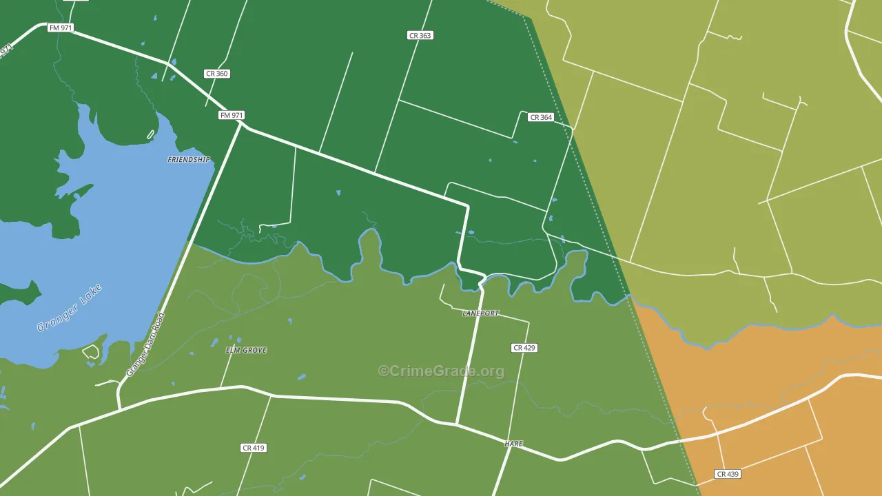 Laneport, TX Map of Drug-Related Crime Rates