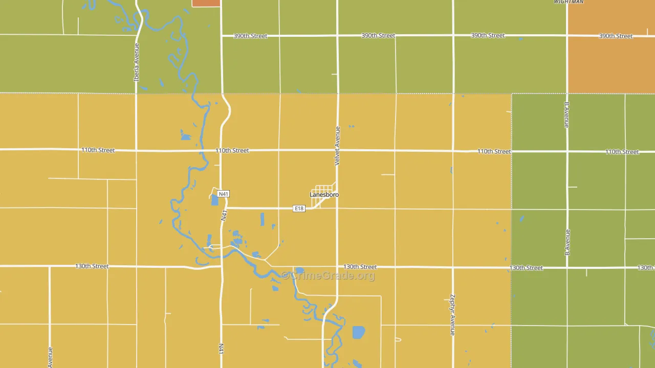 Lanesboro, IA Map of Drug-Related Crime Rates
