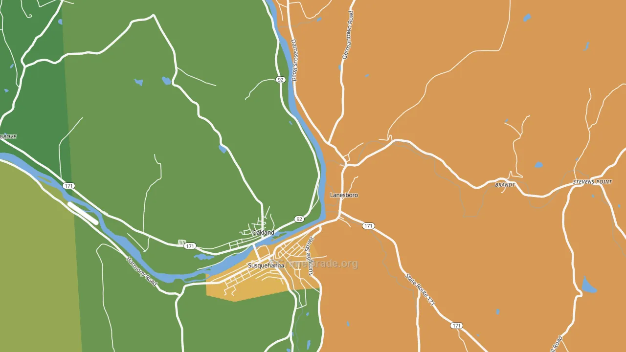 Lanesboro, PA Map of Drug-Related Crime Rates