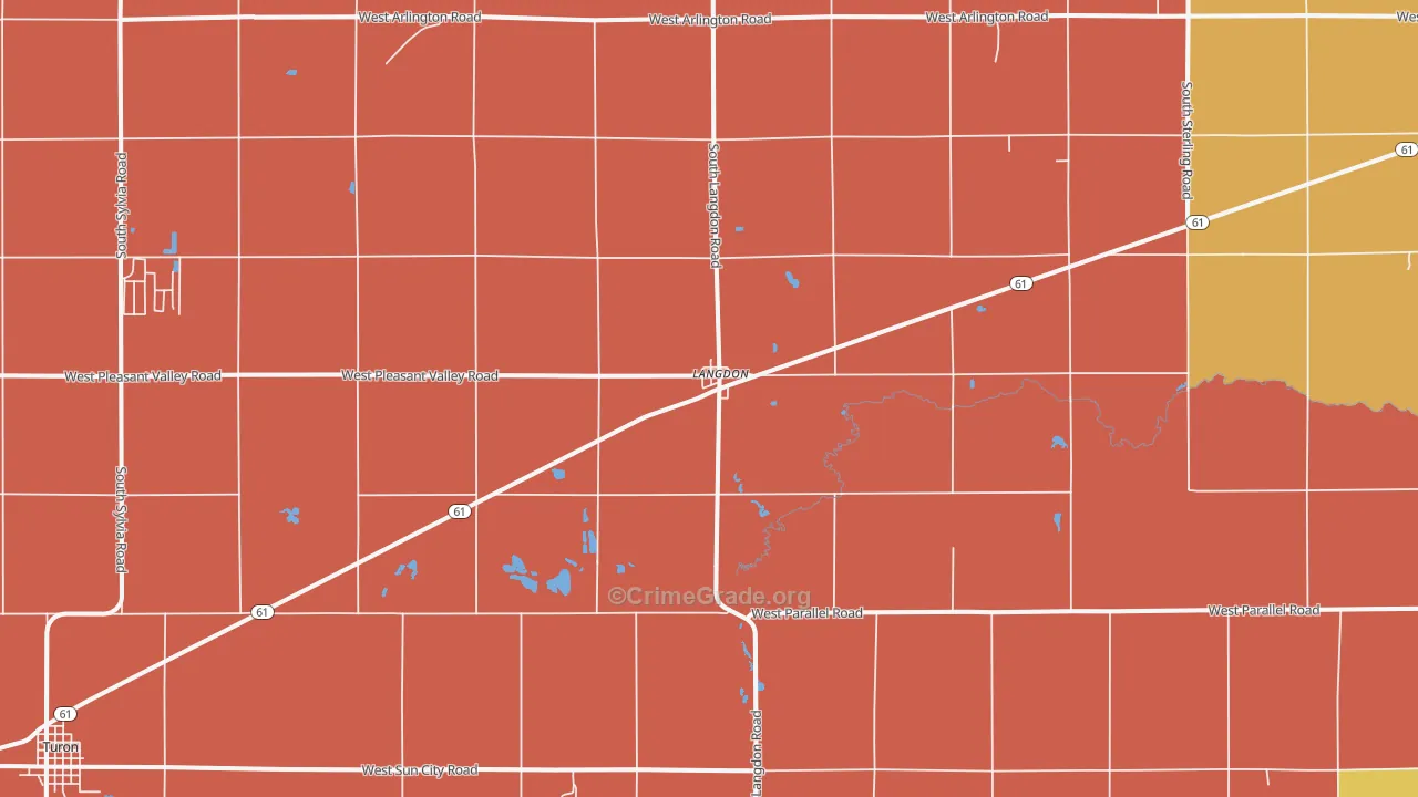 Langdon, KS Map of Drug-Related Crime Rates