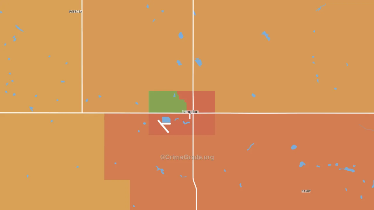 Langdon, ND Map of Drug-Related Crime Rates