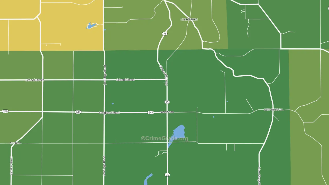 Langford, NY Map of Drug-Related Crime Rates