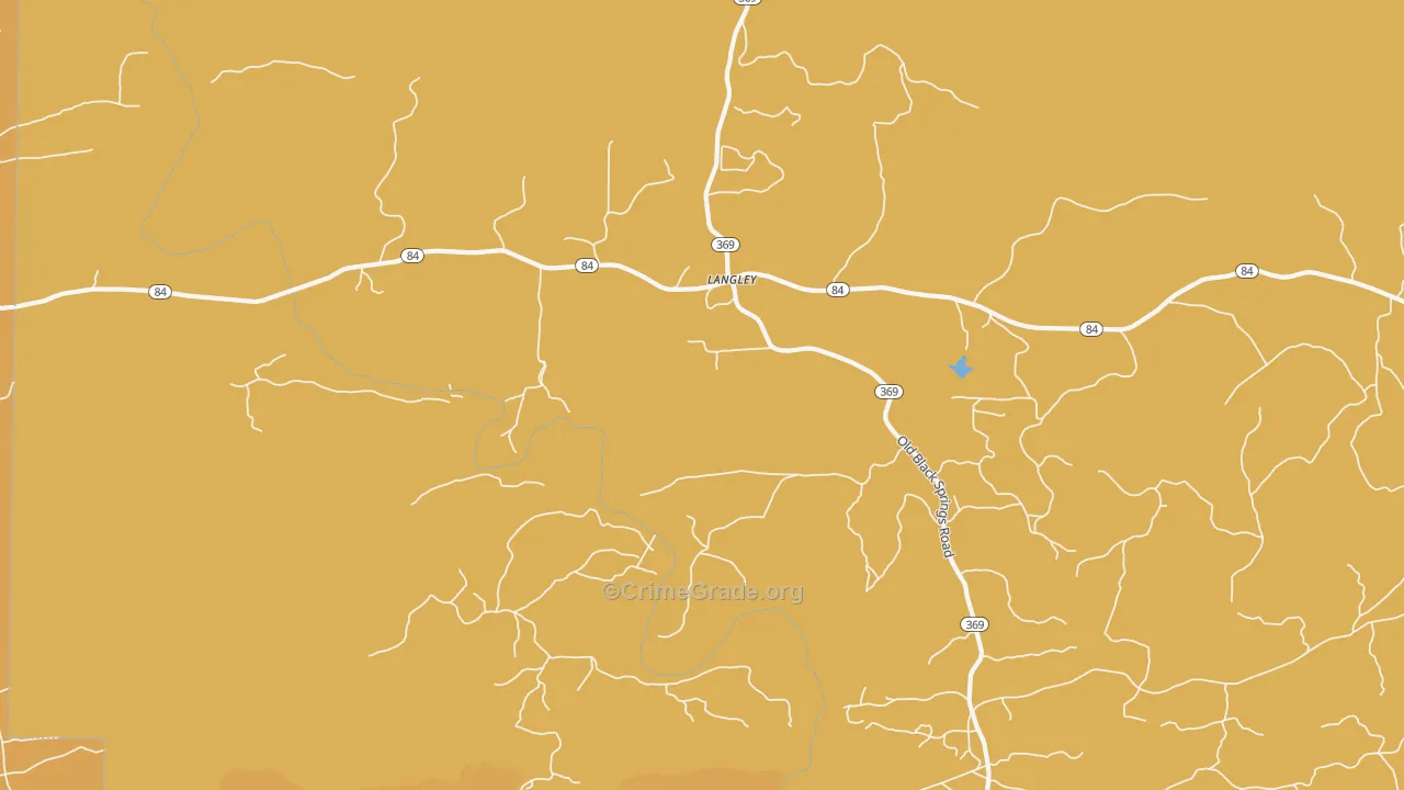 Langley, AR Map of Drug-Related Crime Rates