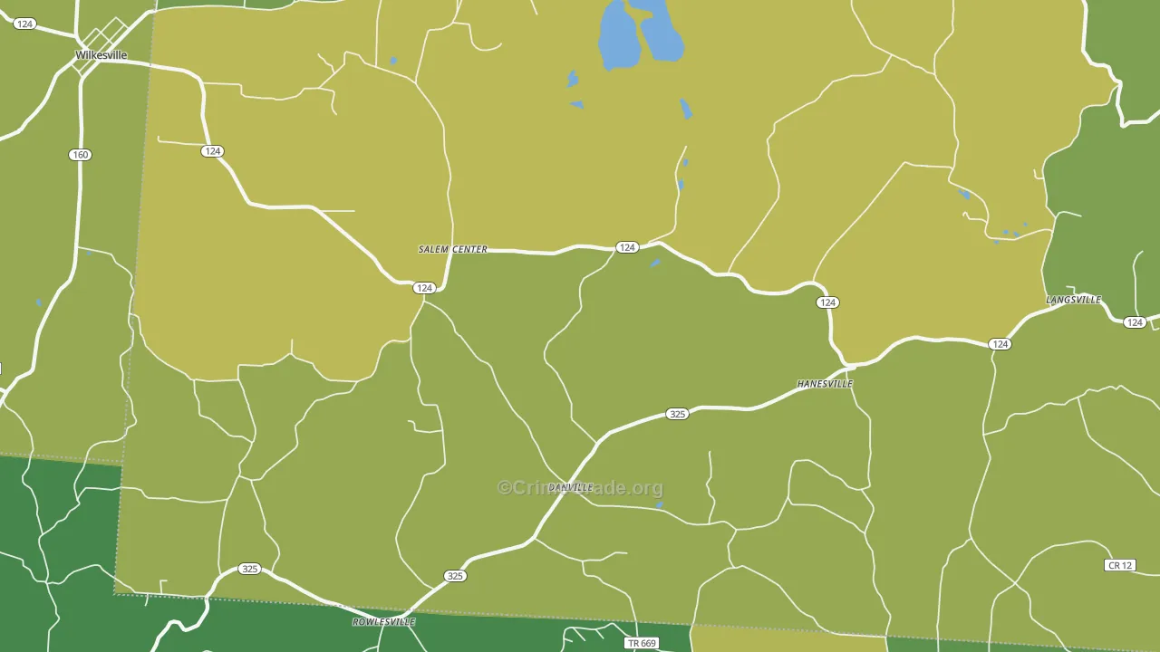 Langsville, OH Map of Drug-Related Crime Rates