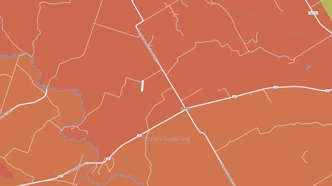 Lanham, TX Map of Drug-Related Crime Rates