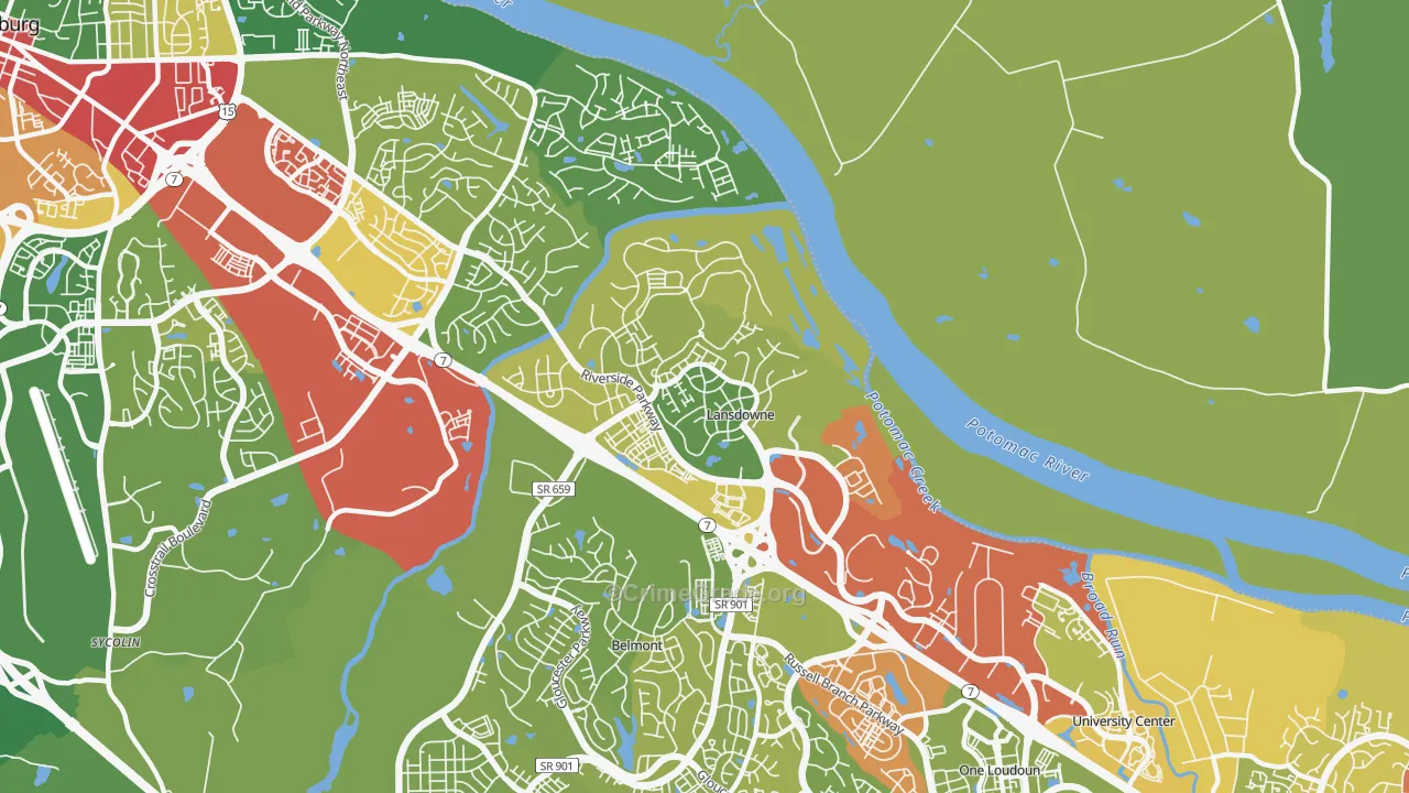 Lansdowne, VA Map of Drug-Related Crime Rates