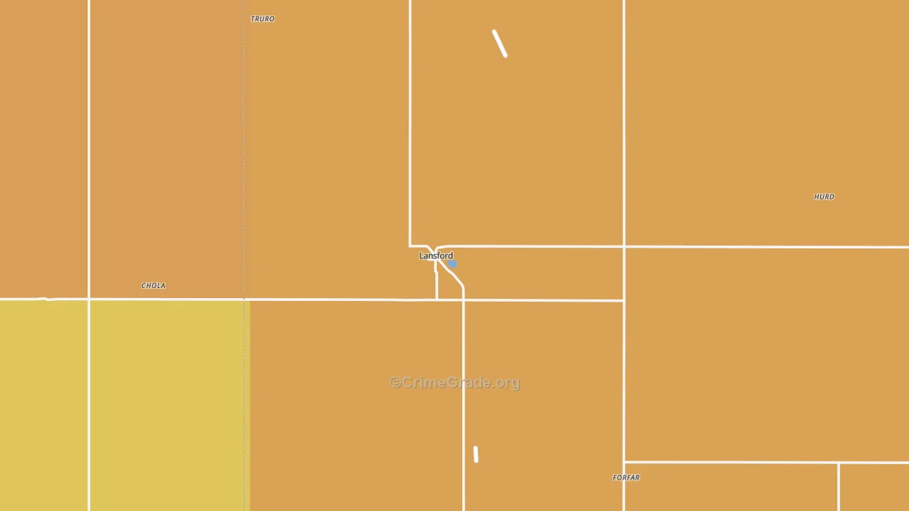 Lansford, ND Map of Drug-Related Crime Rates