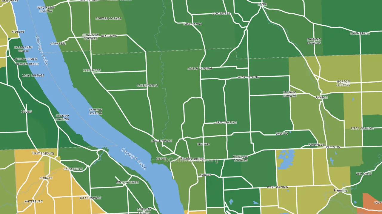 Lansing, NY Map of Drug-Related Crime Rates