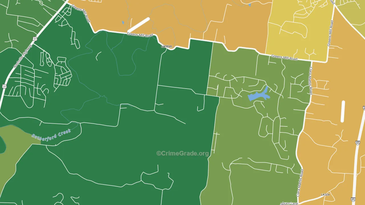 Lanton, TN Map of Drug-Related Crime Rates
