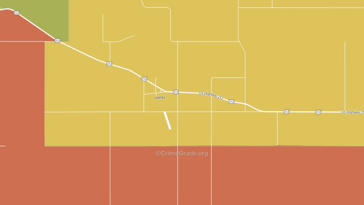 Lantry, SD Map of Drug-Related Crime Rates