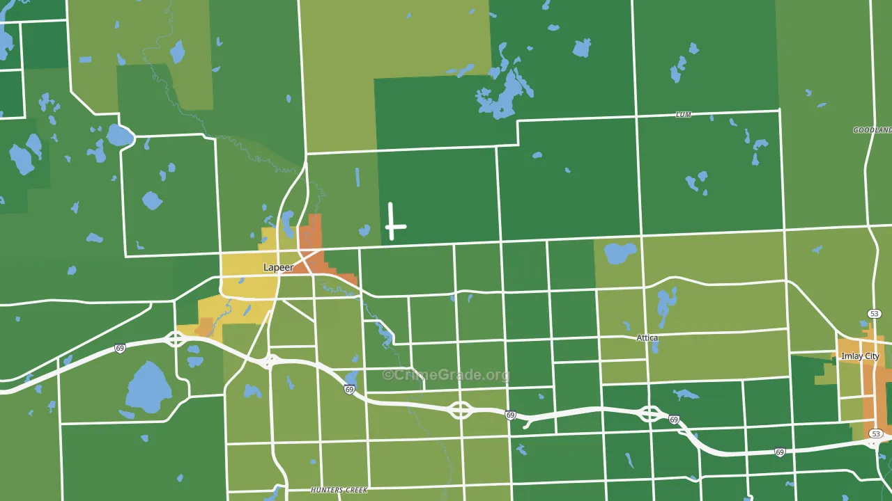 Lapeer County, MI Map of Drug-Related Crime Rates