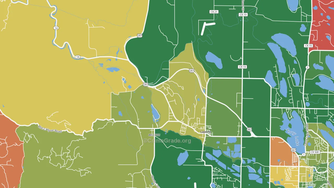 Laporte, CO Map of Drug-Related Crime Rates