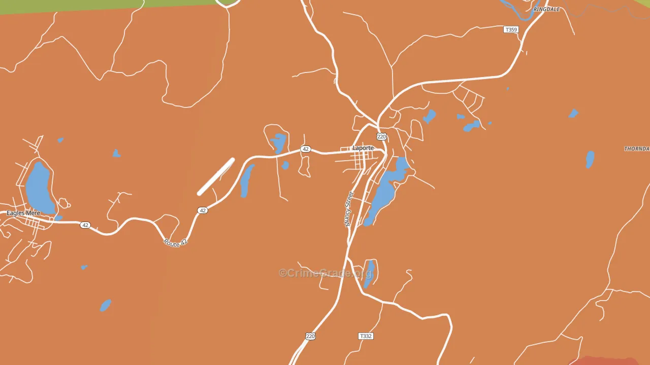 Laporte, PA Map of Drug-Related Crime Rates