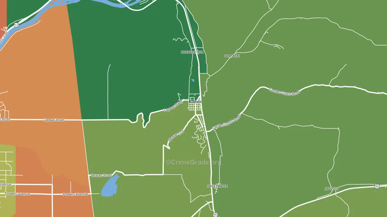 Lapwai, ID Map of Drug-Related Crime Rates