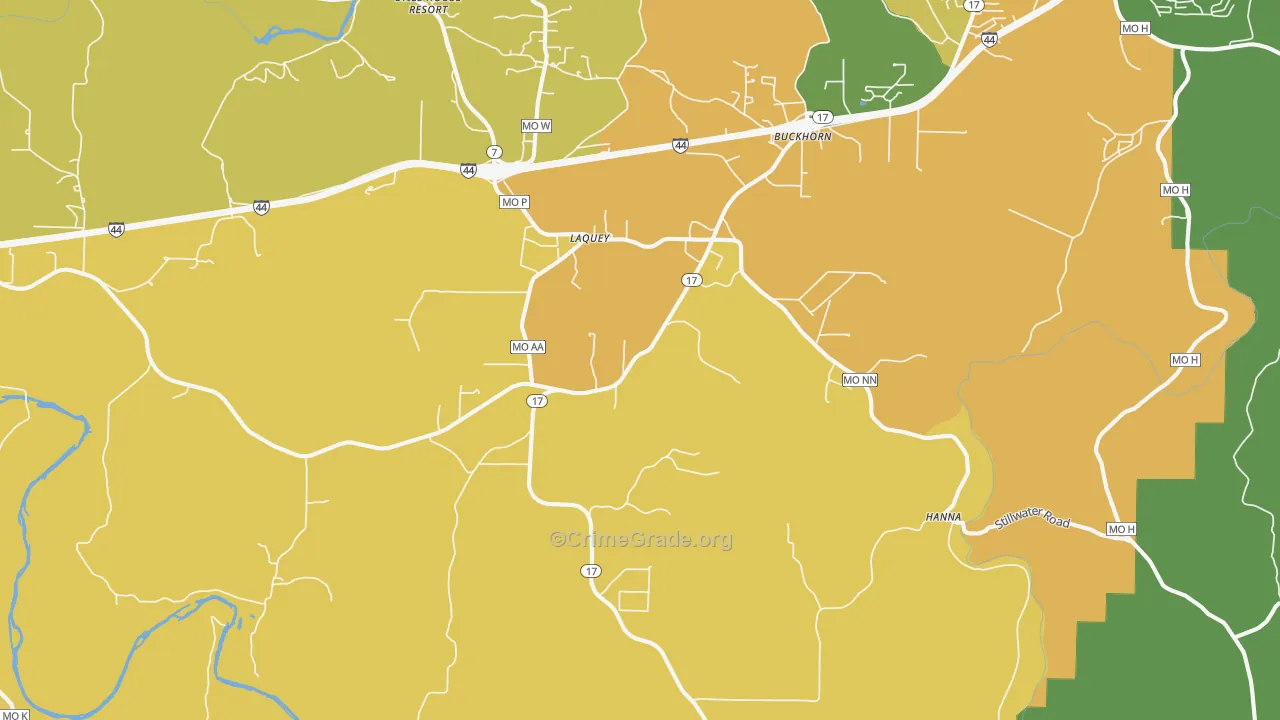 Laquey, MO Map of Drug-Related Crime Rates