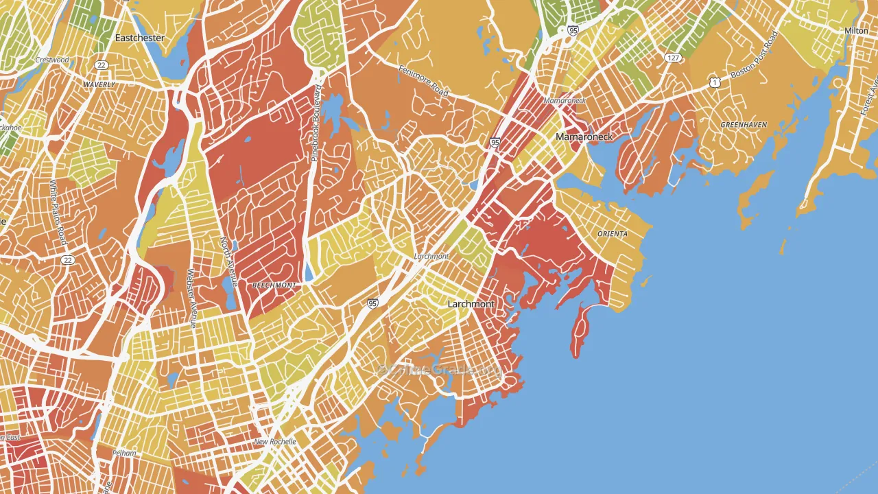 Larchmont, NY Map of Drug-Related Crime Rates