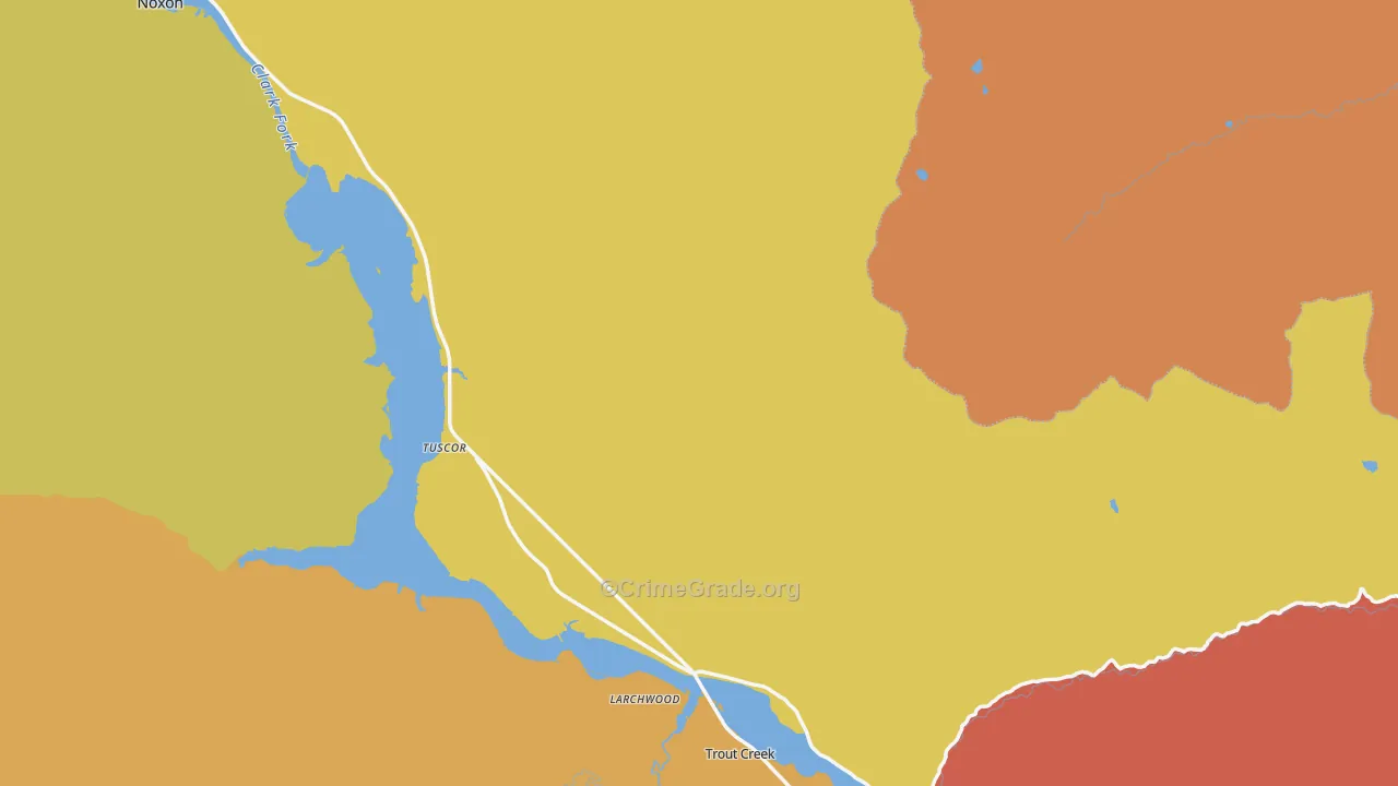 Larchwood, MT Map of Drug-Related Crime Rates