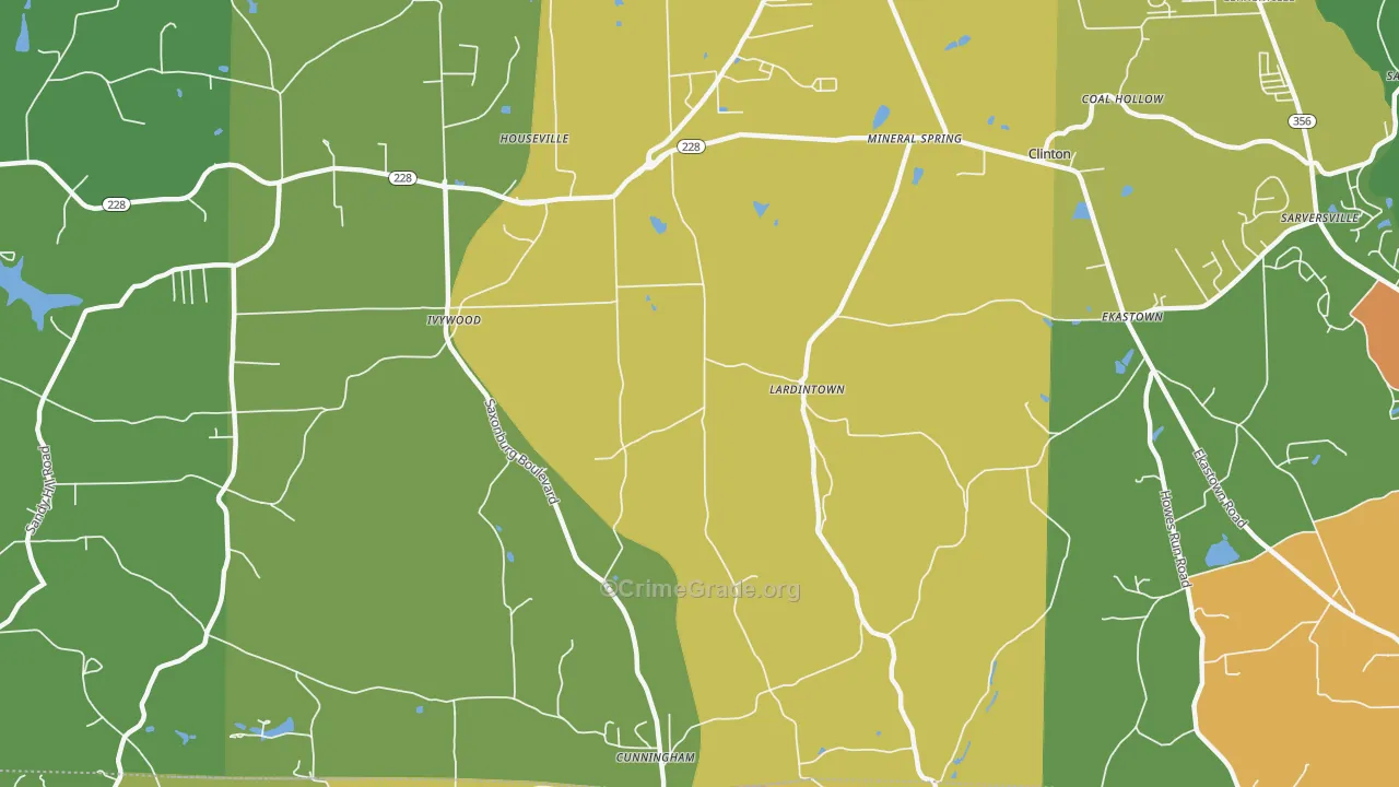 Lardintown, PA Map of Drug-Related Crime Rates