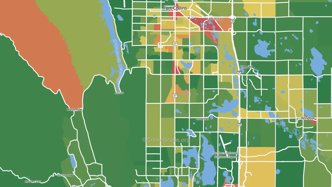 Larimer County, CO Map of Drug-Related Crime Rates