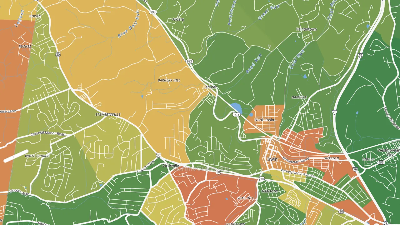 Larimer, PA Map of Drug-Related Crime Rates